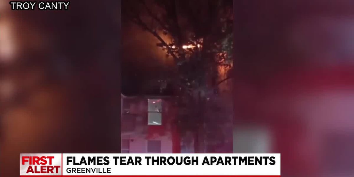 Flames tear through Greenville apartment