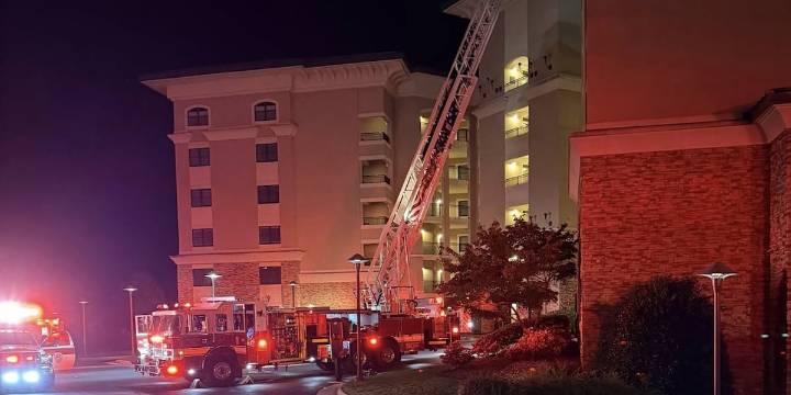 Firefighters responding to Smith Mountain Lake condo fire