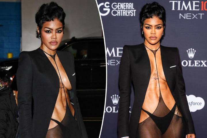 Teyana Taylor flaunts abs in sheer 'thong dress' on Time100 Next 2025 red carpet