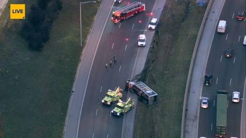 Chicago traffic, today: Chopper 7 over box truck crash on I-57 near Halsted Street in Washington Heights on South Side