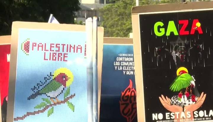 Marcha por palestinos en Gaza se realizó en las calles de Santiago