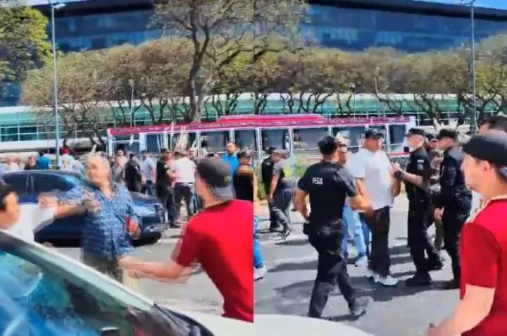 VIDEO | Taxistas y choferes de app se agarraron a las piñas por el "robo" de pasajeros