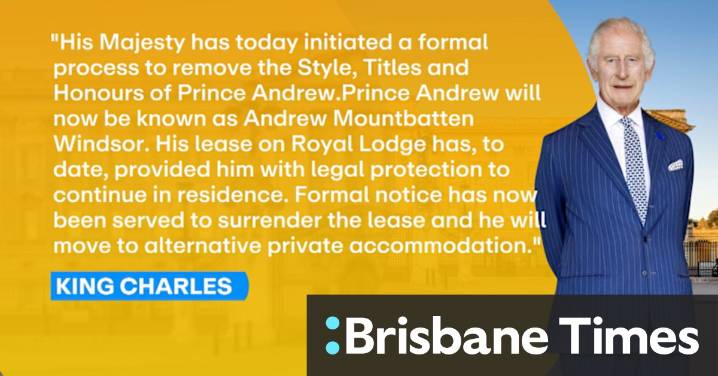 King Charles releases statement on Prince Andrew losing titles and royal lodge