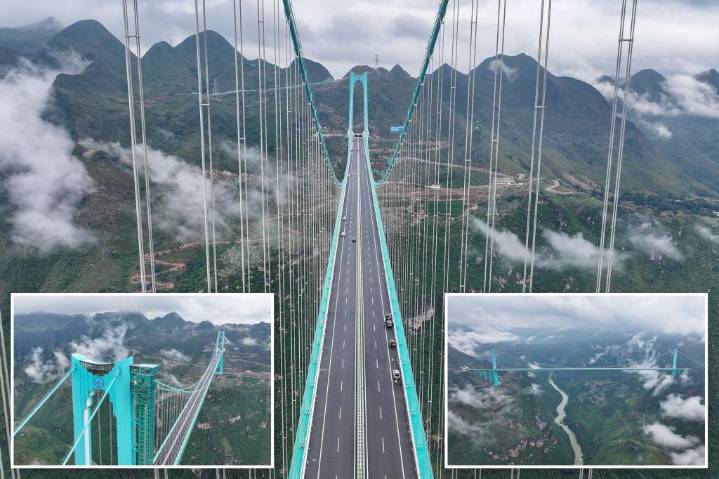 China opens world tallest bridge Huajiang Grand Canyon Bridge