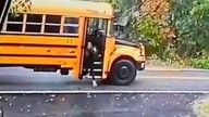Video shows school bus pulling away as student still stepping off