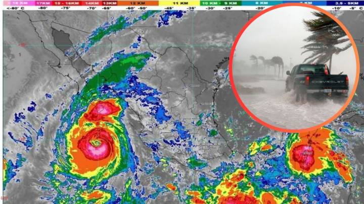 Huracán 'Priscilla' paraliza Baja California Sur; clases y vuelos suspendidos por fuertes lluvias