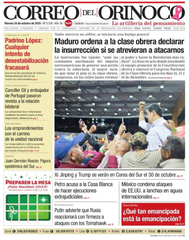 Edición Impresa Correo del Orinoco N° 5.310