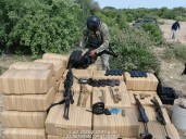 Cocaína, armas de fuego y miles de cartuchos fue el aseguramiento del enfrentamiento en Cabo Pulmo