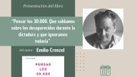 "Pensar los 30.000": Emilio Crenzel presenta su libro sobre los desaparecidos