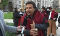"Quiero que se hagan las obras": el gobernador de Salta montó una protesta frente a la Casa Rosada