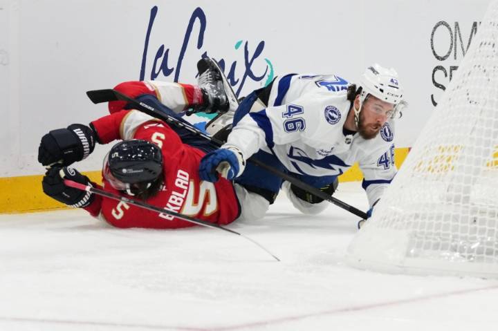 NHL suspends Tampa Bay's Scott Sabourin for 4 games after chaotic preseason finale