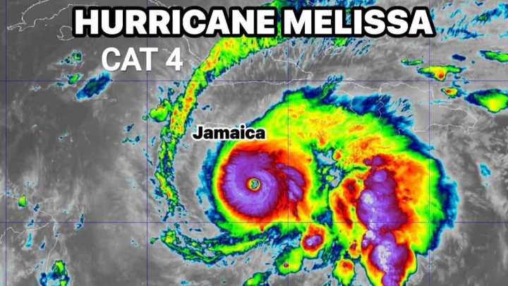 Video | Huracán Melissa: impresionantes imágenes satelitales del fenómeno categoría 4 que incide sobre el Caribe colombiano