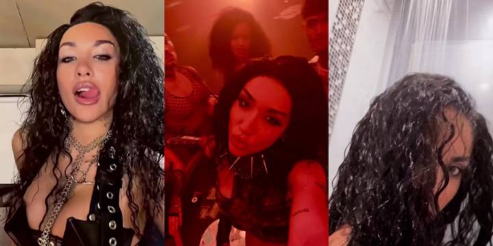 María Becerra revolucionó sus redes en la ducha, de cuero y a puro escote: “Entró tanta gente que colapsó”