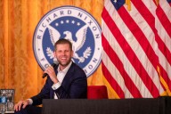 Eric Trump, at the Nixon Library, talks culture wars and his father’s presidency