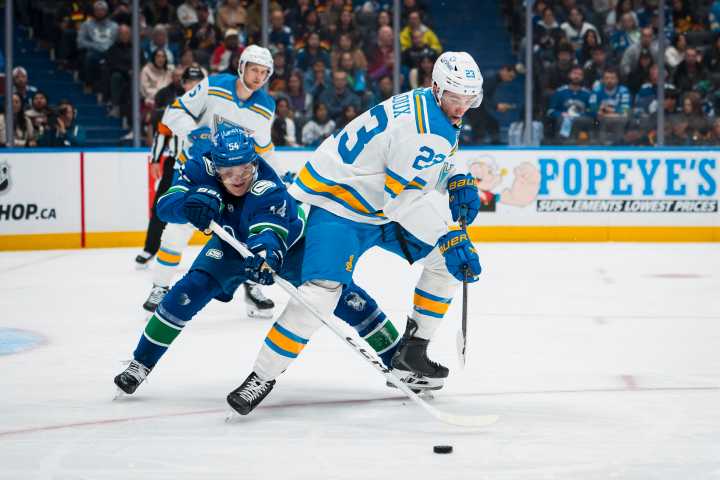 St. Louis Blues Sitting Young Defenceman