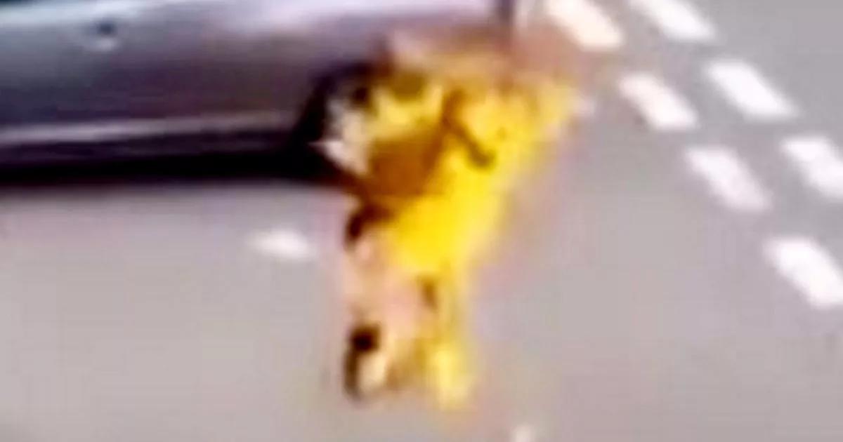 Harrowing moment man erupts into human fireball and stumbles into Birmingham street