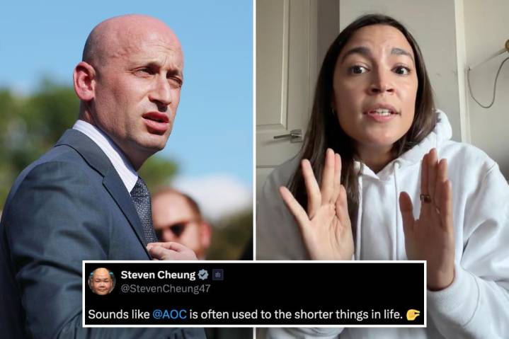 Trump aide hits AOC with savage innuendo after she mocked Stephen Miller's height