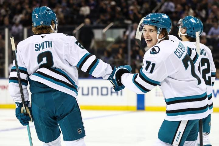 Deadspin | Macklin Celebrini's 5-point night leads Sharks over Rangers
