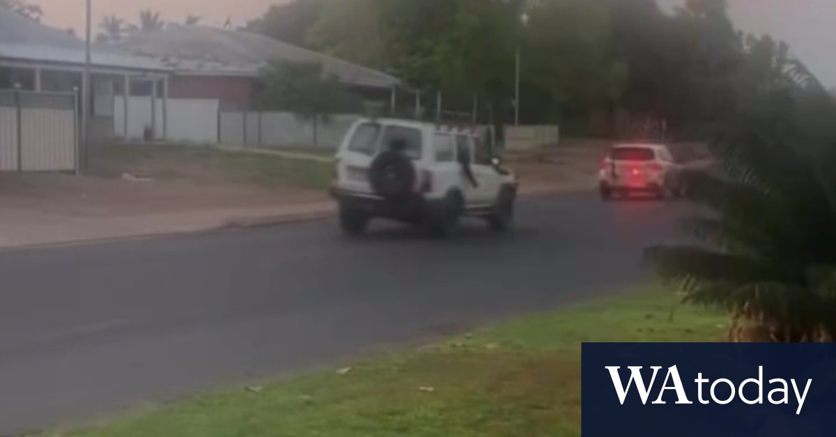 Kununurra police chase: Juveniles in allegedly stolen four-wheel-drive caught on camera driving after police
