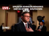 LIVE: Speaker Mike Johnson remarks on day 29 of government shutdown