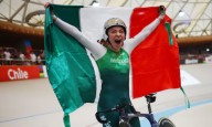 La mexicana Yareli Acevedo se convierte en campeona mundial en la prueba por puntos en Chile.de ciclismo de pista