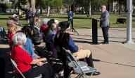 Glendale Mayor Weiers flies flag at final state capitol in Phoenix