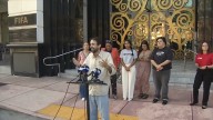 Protesters gather in front of FIFA offices in Coral Gables against ICE presence at upcoming World Cup