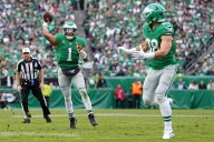 Giants-Eagles takeaways: Jalen Hurts throws for 4 TDs in win, Cam Skattebo goes down