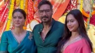 Ajay Devgn Joins Kajol, Daughter Nysa At Durga Puja Pandal; Video Goes Viral