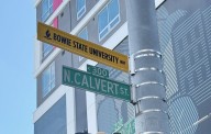 Bowie State honored with street sign in downtown Baltimore