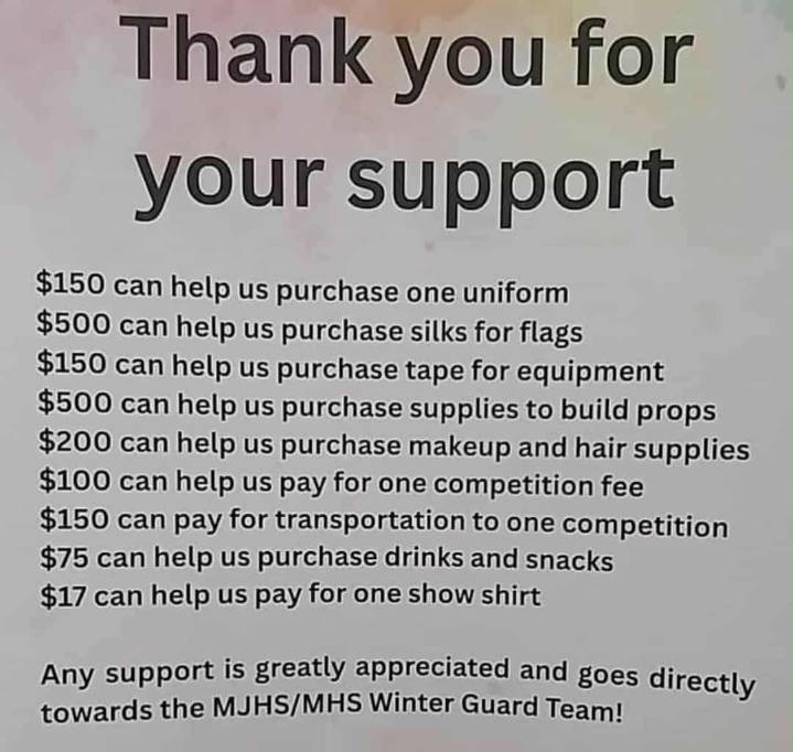 Mitchell Winter Guard launches fundraiser for 2026 season