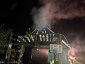 Stubborn barn fire in Allegan County