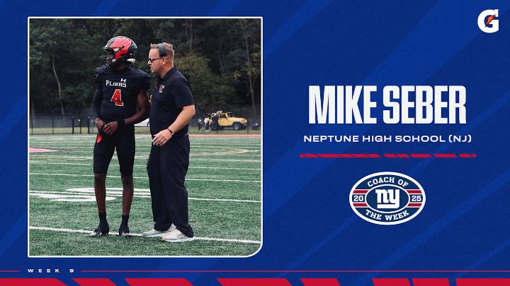 Giants name Neptune's Mike Seber Coach of the Week