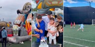 Benicio, el hijo menor de Pampita y Benjamín Vicuña cumplió 11 años: fútbol, inflables y la torta con sus tres ídolos