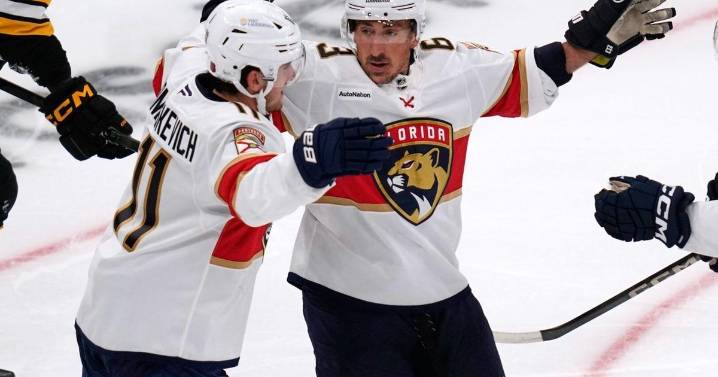 Marchand has 2 assists to help Panthers win 4-3 in his emotional return to Boston