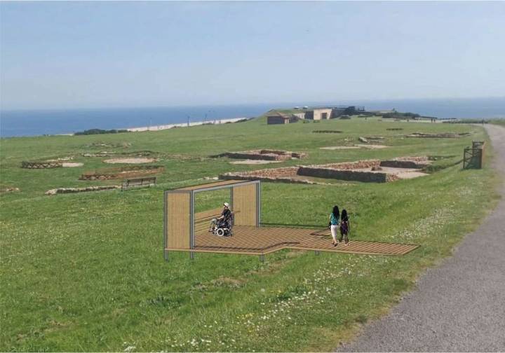 El yacimiento arqueológico de la Campa Torres, en Gijón, tendrá tres tramos de senderos accesibles