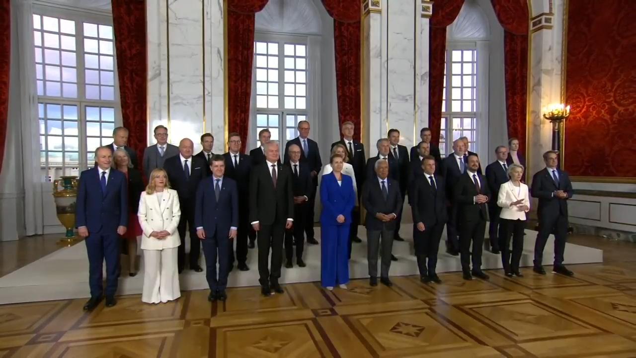 European Union leaders meeting in Denmark pose for family photo