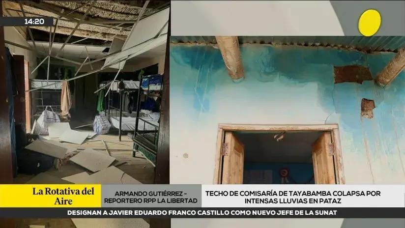 La Libertad: techo de comisaría de Tayabamba colapsa por intensas lluvias en Pataz