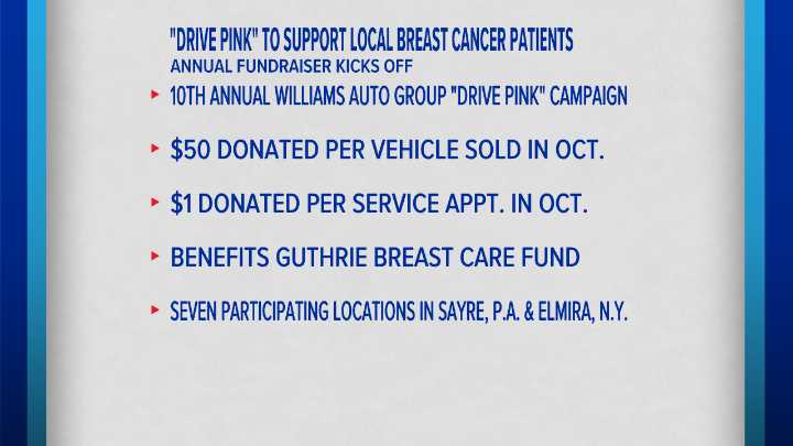 Williams Auto Group’s 'Drive Pink' Campaign Returns to Support Guthrie Breast Care Fund