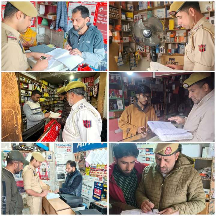 Budgam Police conducts inspection of SIM vendors to prevent misuse