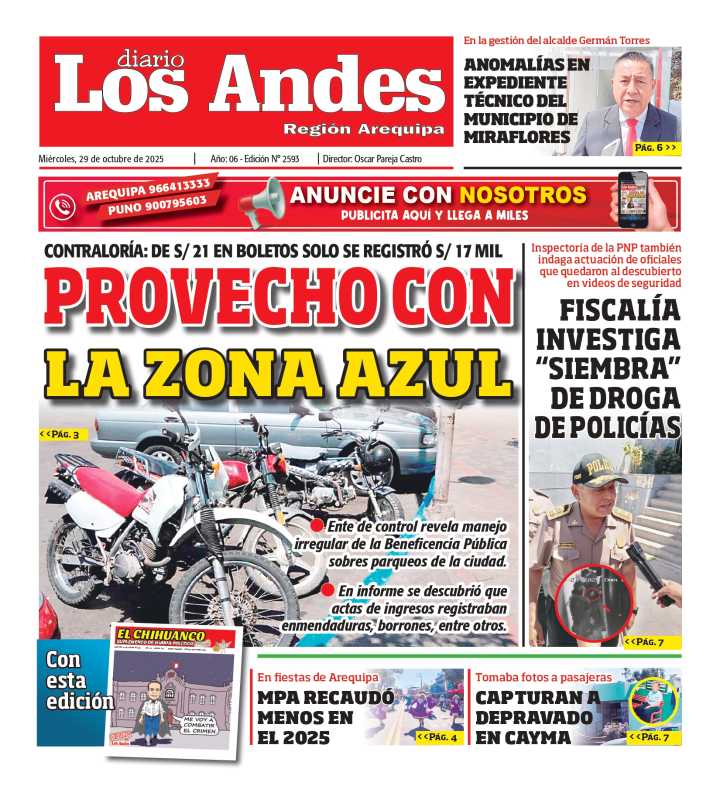 AREQUIPA: Diario Los Andes 29/10/2025