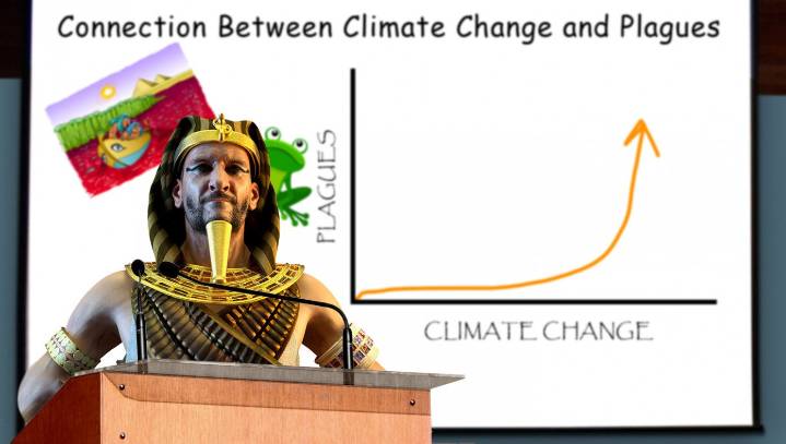 Pharaoh Blames Plague Of Locusts, Water Turning To Blood On Climate Change