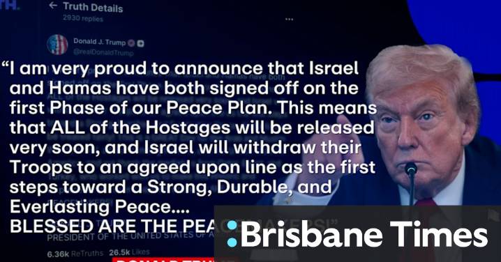 Trump announces Israel and Hamas both sign off first phase of peace deal