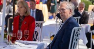 Trump hosts Senate Republicans at renovated White House as the shutdown drags into fourth week