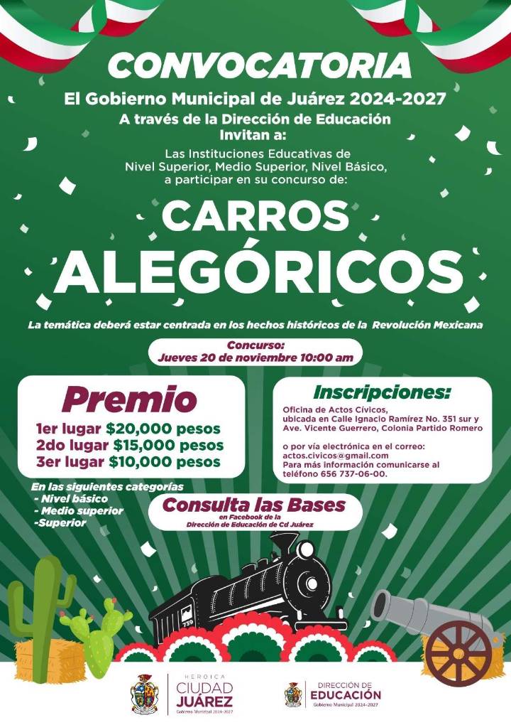Organizan desfile y concurso de carros alegóricos por el 20 de noviembre