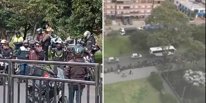 Moteros se le fueron al alcalde Galán: rodearon centro de convenciones Ágora, donde se lleva a cabo el Día Mundial de las Ciudades