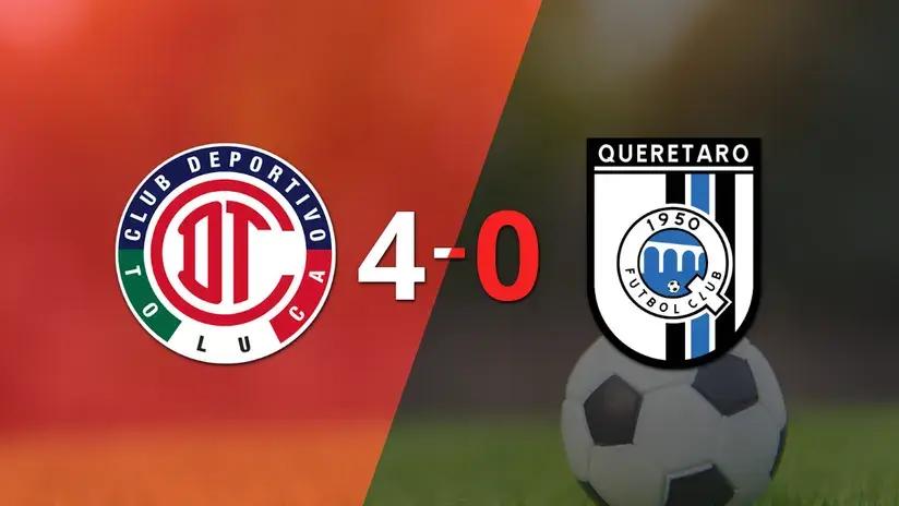 Liga MX: Goleada de Toluca FC 4 a 0 sobre Querétaro