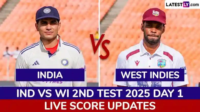 Cricket IND 50/0 in 15.4 Overs | India vs West Indies Live Score Updates of 2nd Test 2025 Day 1: India Cross 50-Run Mark