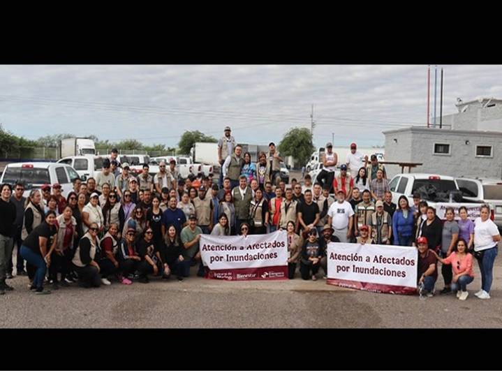 Servidores de la Nación de Sonora viajan a Pachuca para ayudar a las familias damnificadas por las lluvias