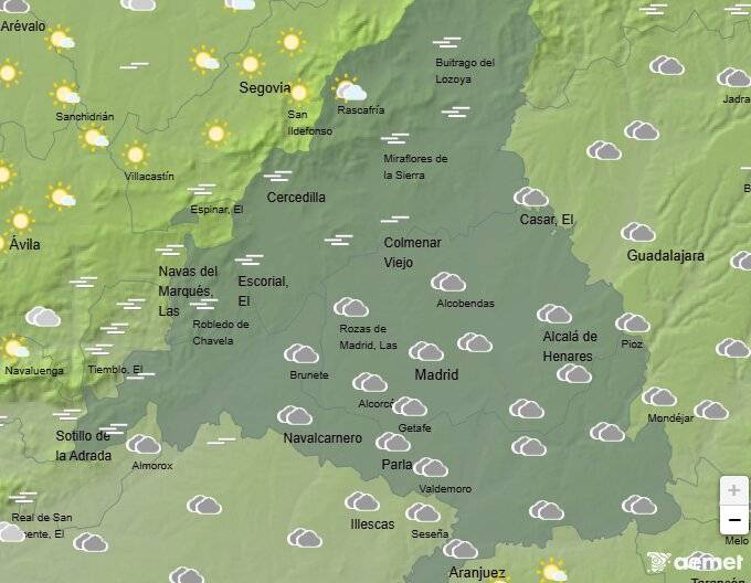 Continúan los cielos cubiertos y el ambiente húmedo en toda la Comunidad de Madrid